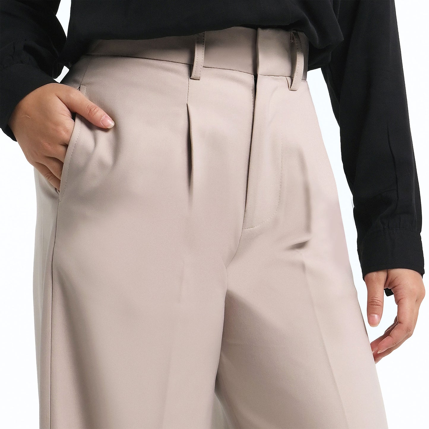 ORCA Celana Bahan Wanita Vionnet Soft Comfort Women Pants, Beige