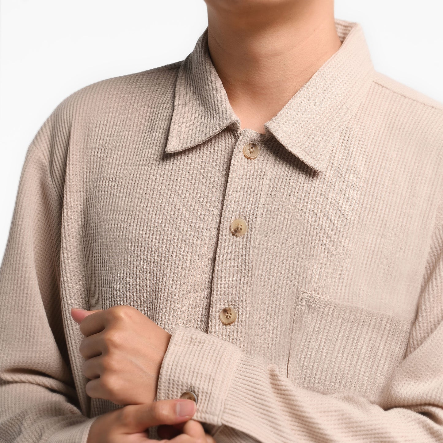 ORCA Jaket Kemeja Winston Waffle Shirt Jacket, Beige