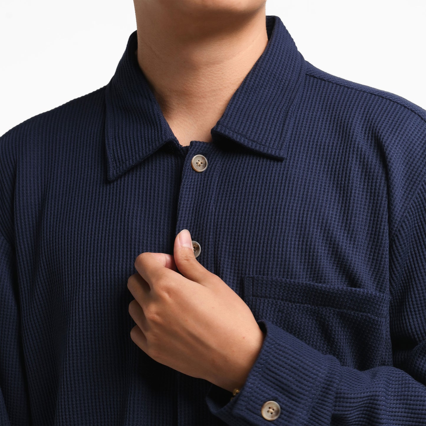 ORCA Jaket Kemeja Winston Waffle Shirt Jacket, Navy