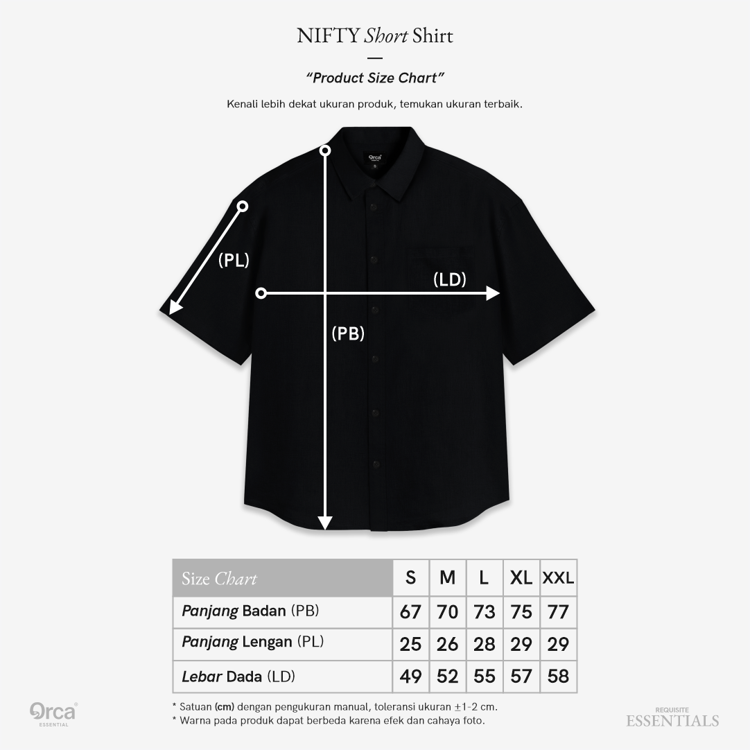 ORCA Kemeja Pendek Nifty Short Shirt Sleeved, Black
