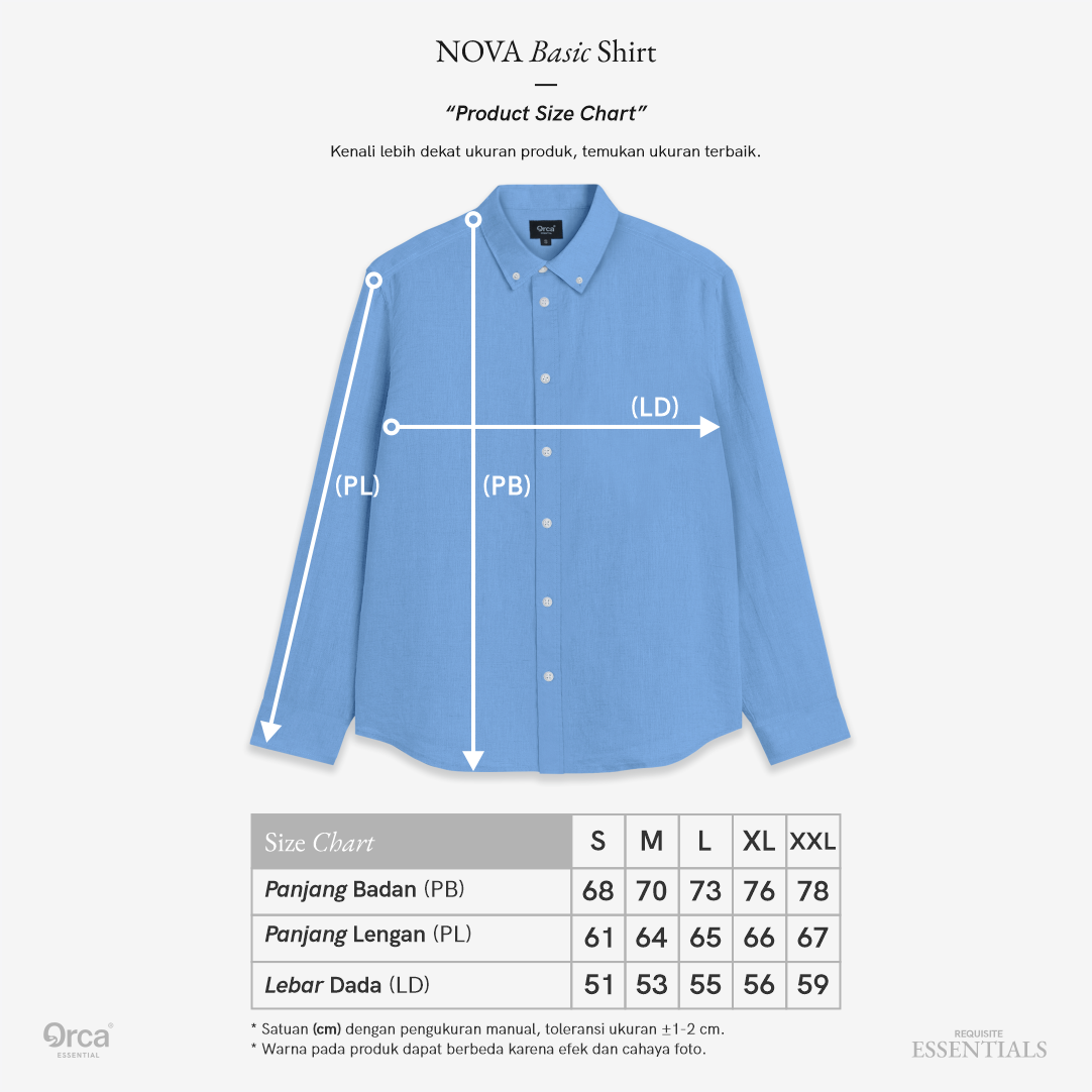 ORCA Kemeja Lengan Panjang Nova Basic Shirt, Denim Blue