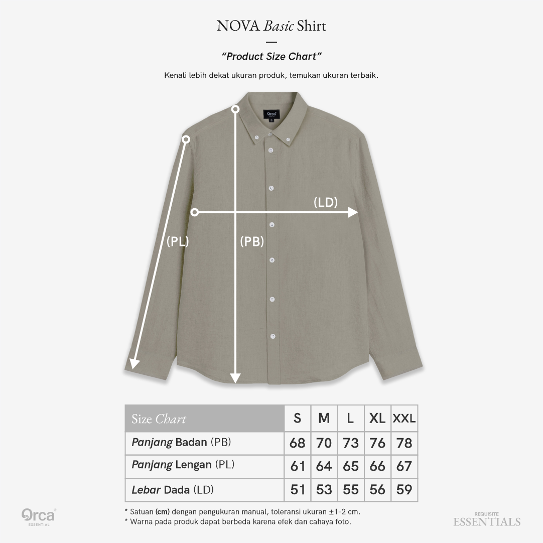 ORCA Kemeja Lengan Panjang Nova Basic Shirt, Olive Brown