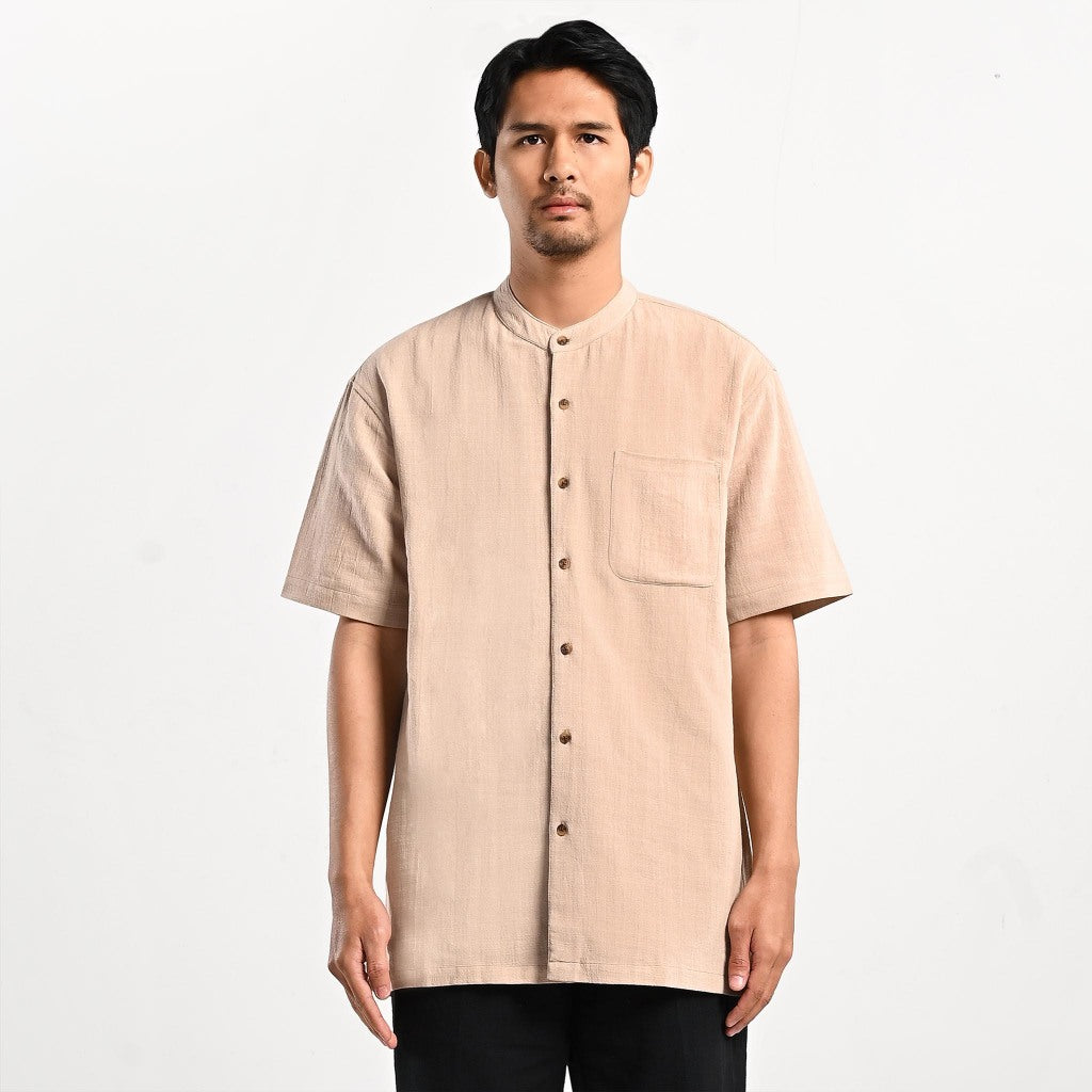 Harveen Linen Short Shirt Kemeja Pendek Pria by ORCA