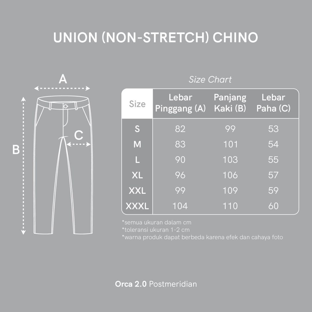 Union (Non Stretch) Long Chino Grey