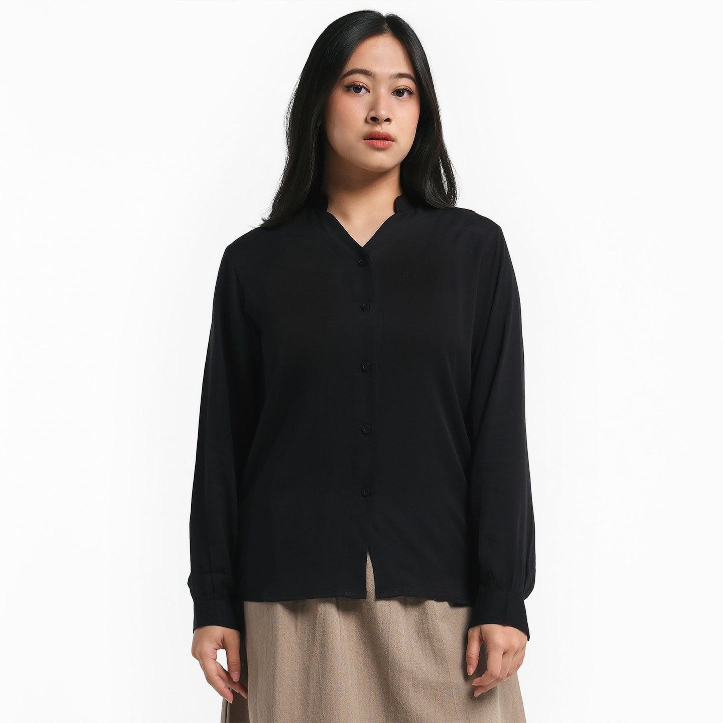 ORCA Kemeja Blus Wanita Rosalie Women Comfort Blouse, Black