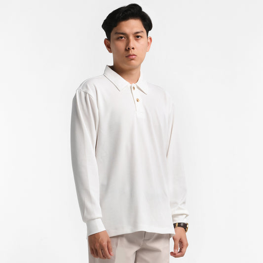 ORCA Polo Panjang Fergus Waffle Long Polo, Broken White