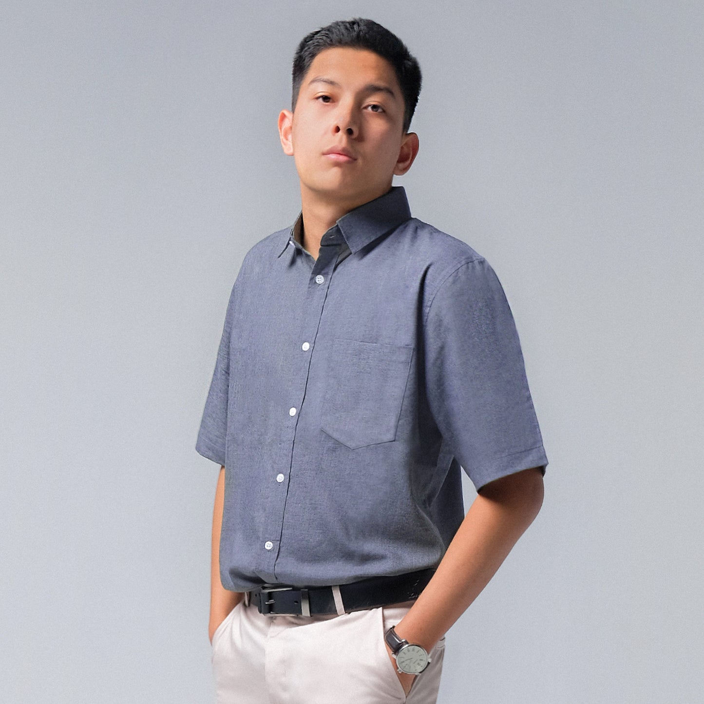 ORCA Kemeja Pendek Nifty Short Shirt Sleeved, Grey