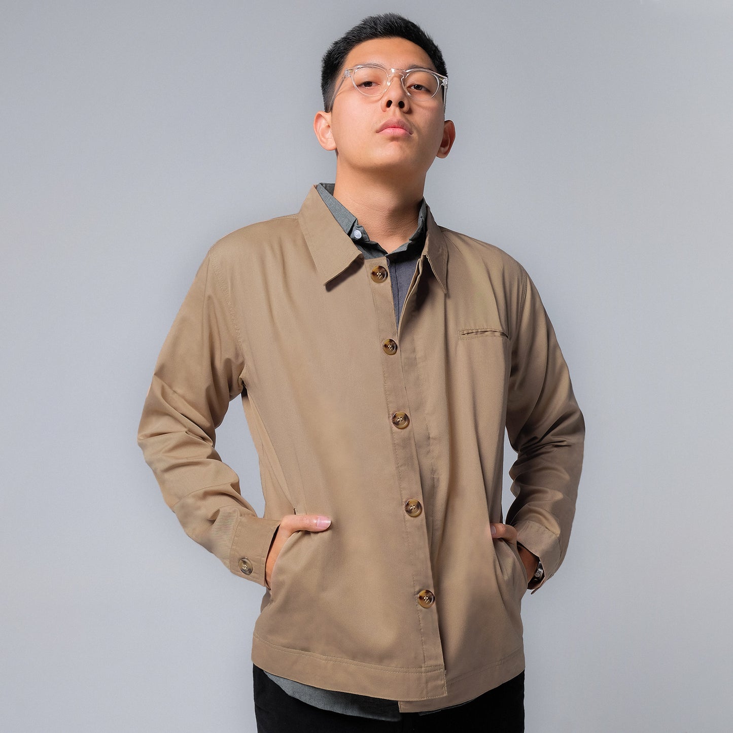 ORCA Jaket Kancing Ascot Light Jacket, Hazel