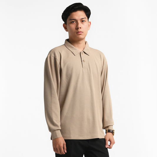 ORCA Polo Panjang Fergus Waffle Long Polo, Light Beige