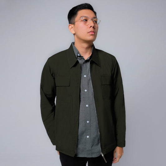 ORCA Outer Praktis Savile Crinkle Outershirt, Olive