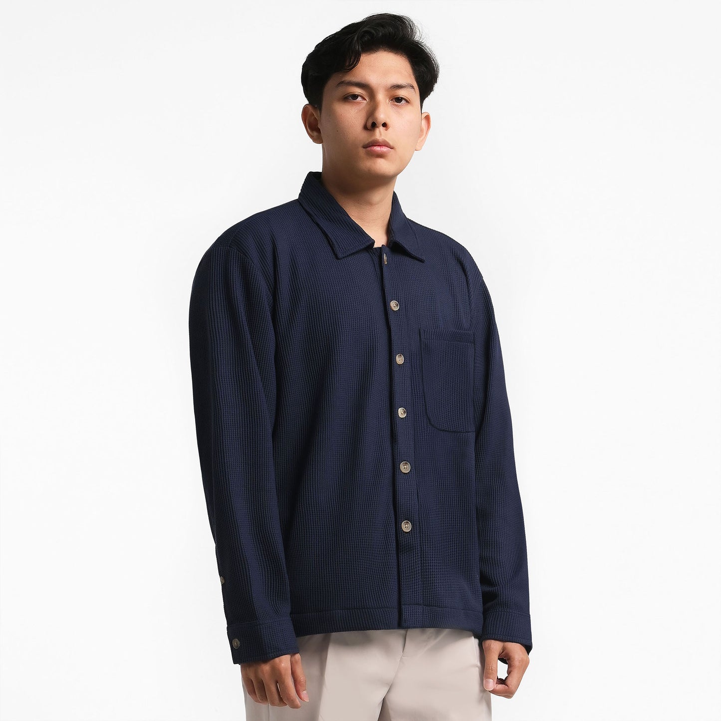 ORCA Jaket Kemeja Winston Waffle Shirt Jacket, Navy