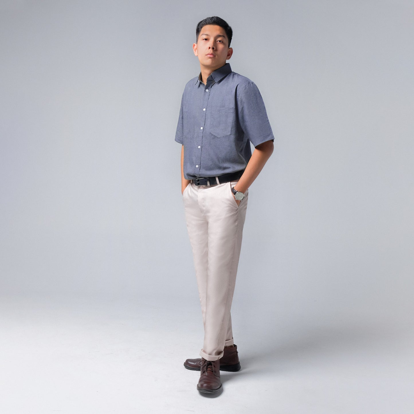 ORCA Kemeja Pendek Nifty Short Shirt Sleeved, Grey