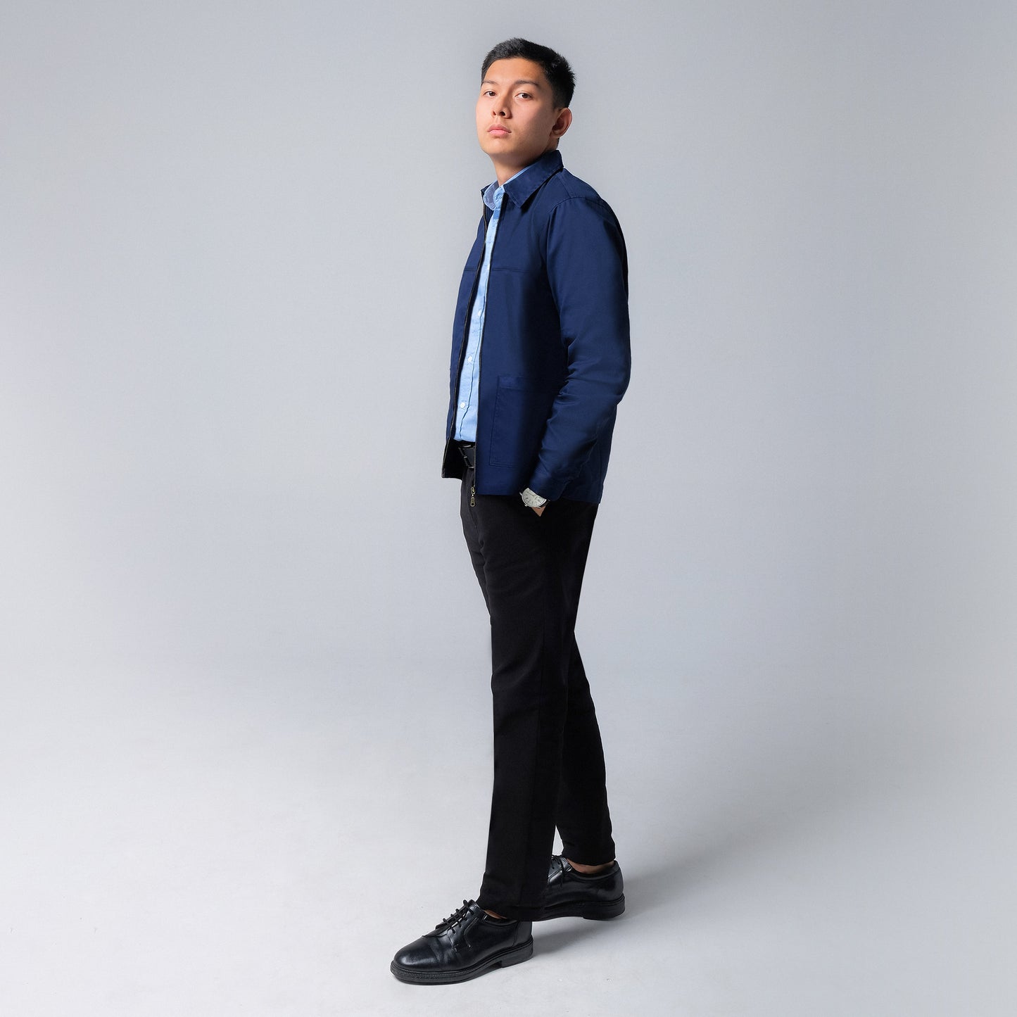 ORCA Outer Ritsleting Simplistic Zipper Jacket, Navy