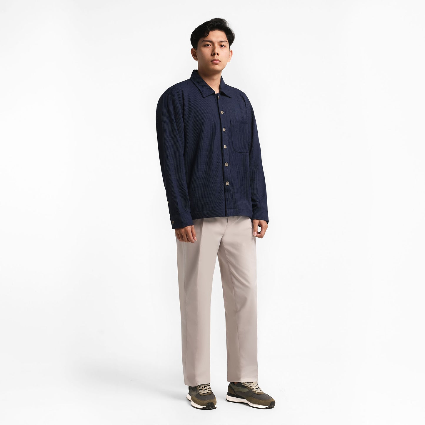 ORCA Jaket Kemeja Winston Waffle Shirt Jacket, Navy
