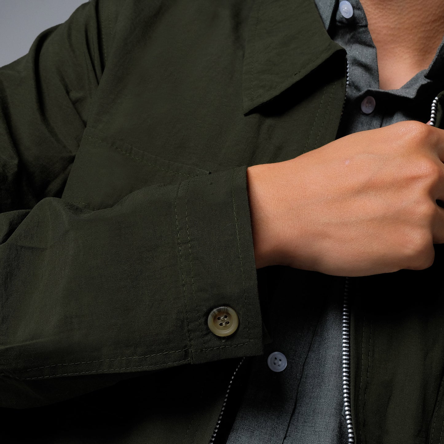 ORCA Outer Praktis Savile Crinkle Outershirt, Olive