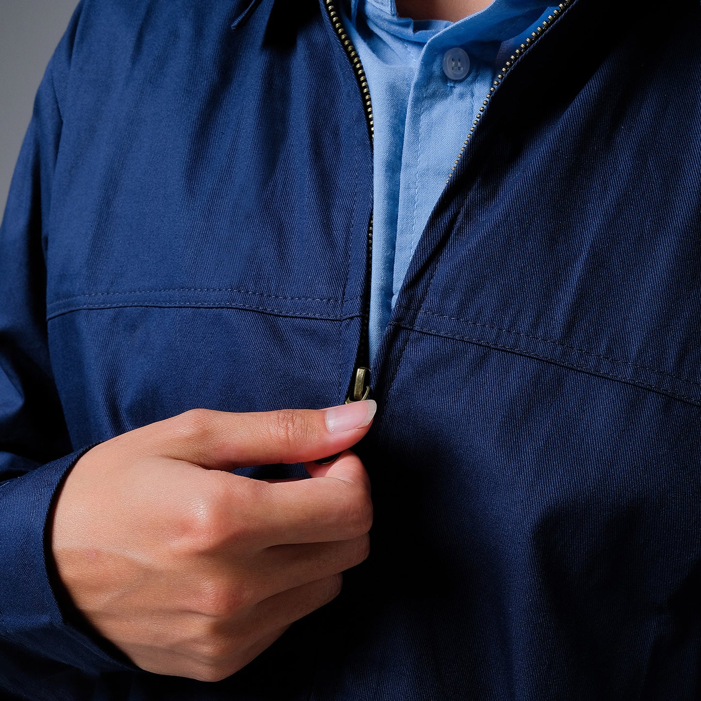 ORCA Outer Ritsleting Simplistic Zipper Jacket, Navy