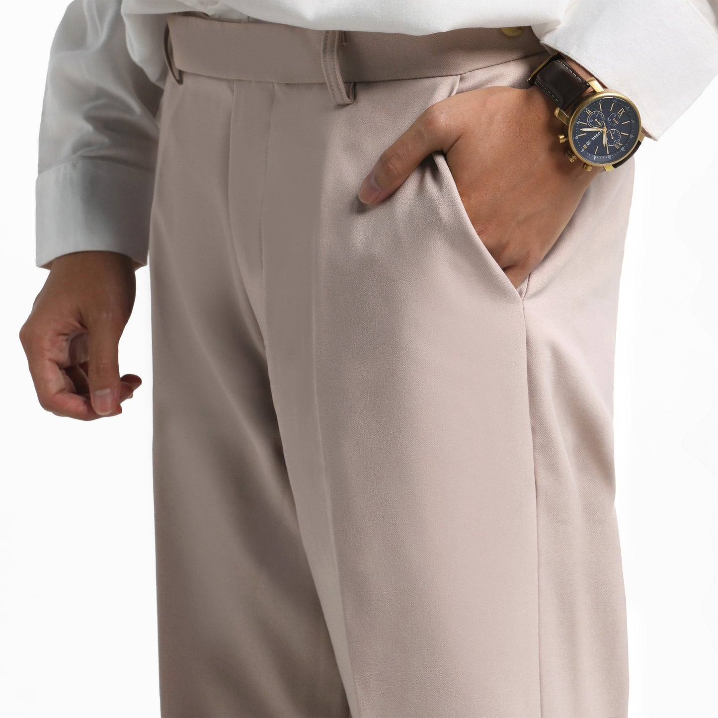 ORCA Celana Bahan Pria Brixton Soft Comfort Men Pants, Beige