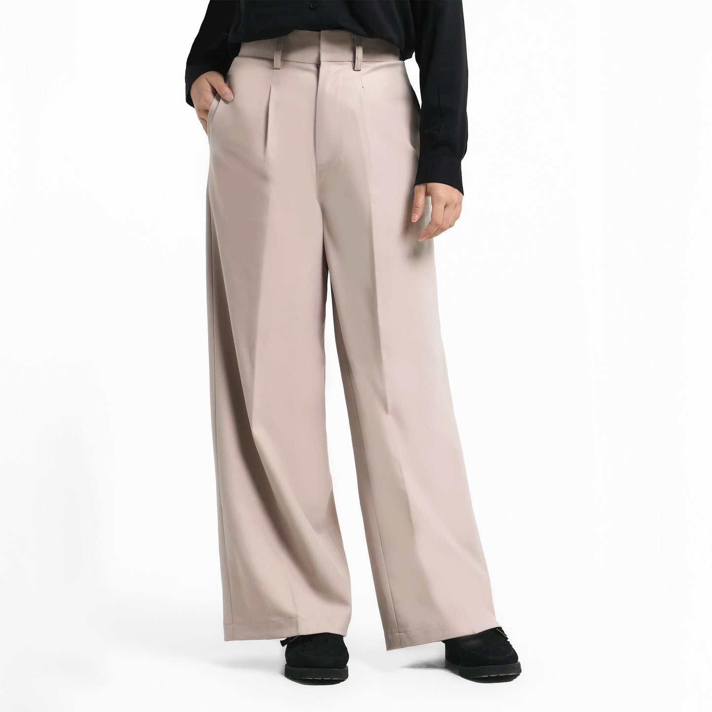 ORCA Celana Bahan Wanita Vionnet Soft Comfort Women Pants, Beige