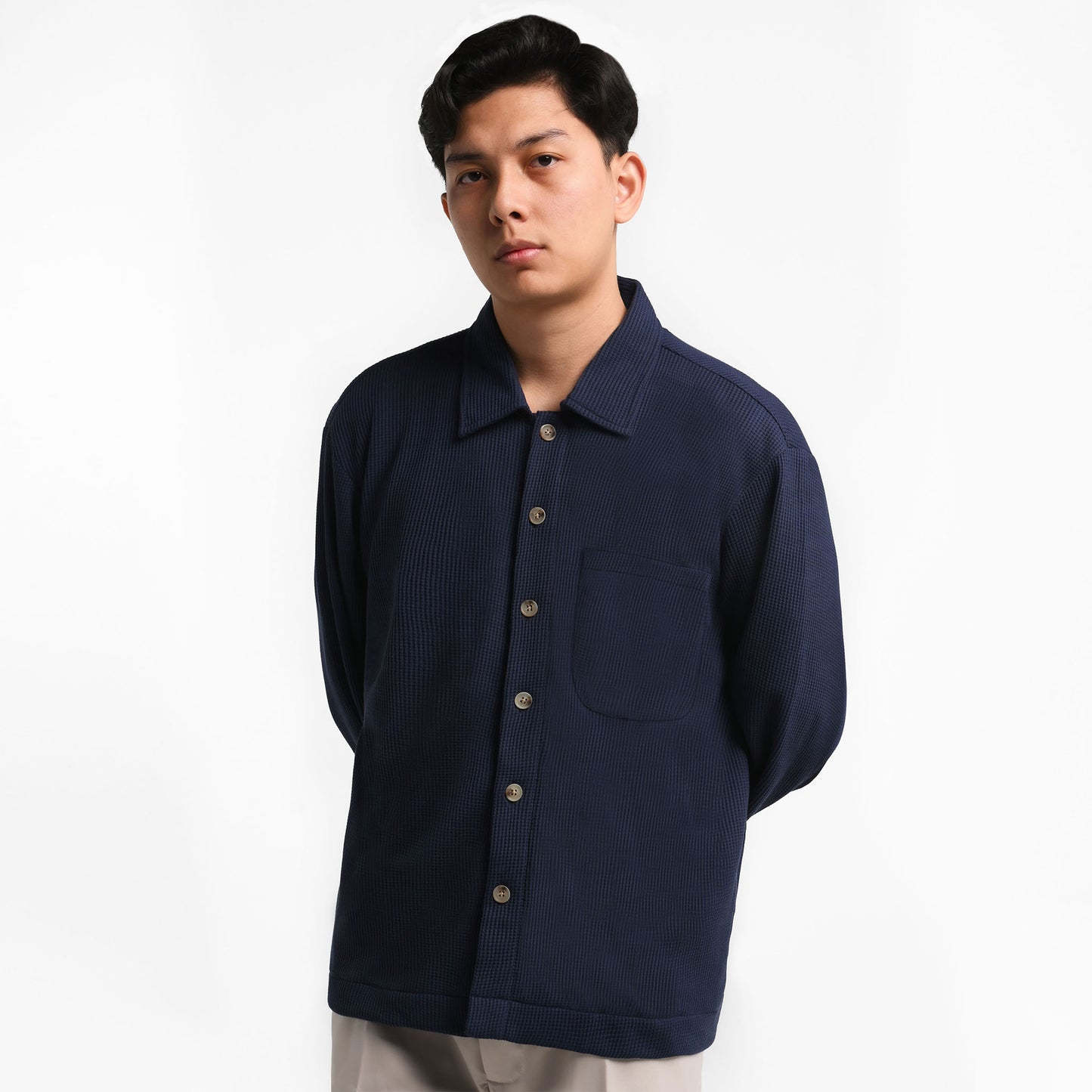 ORCA Jaket Kemeja Winston Waffle Shirt Jacket, Navy
