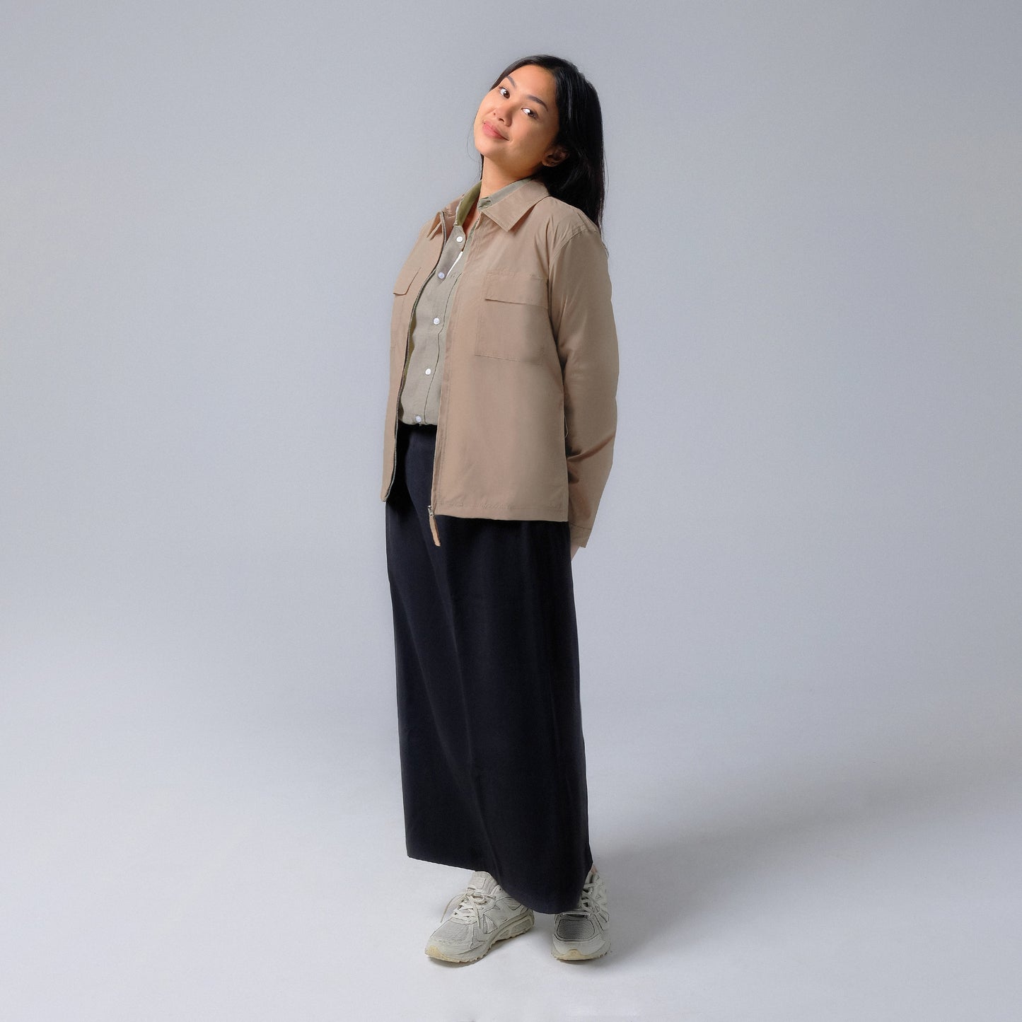 ORCA Outer Praktis Savile Crinkle Outershirt, Beige