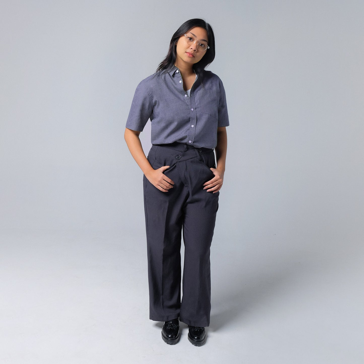 ORCA Kemeja Pendek Nifty Short Shirt Sleeved, Grey