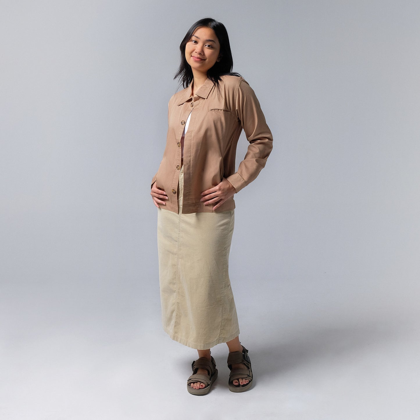 ORCA Jaket Kancing Ascot Light Jacket, Hazel