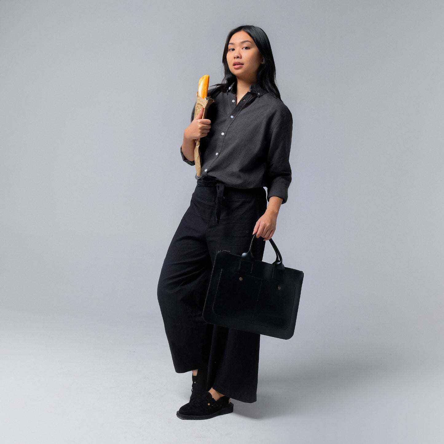 ORCA Kemeja Lengan Panjang Nova Basic Shirt, Misty Black