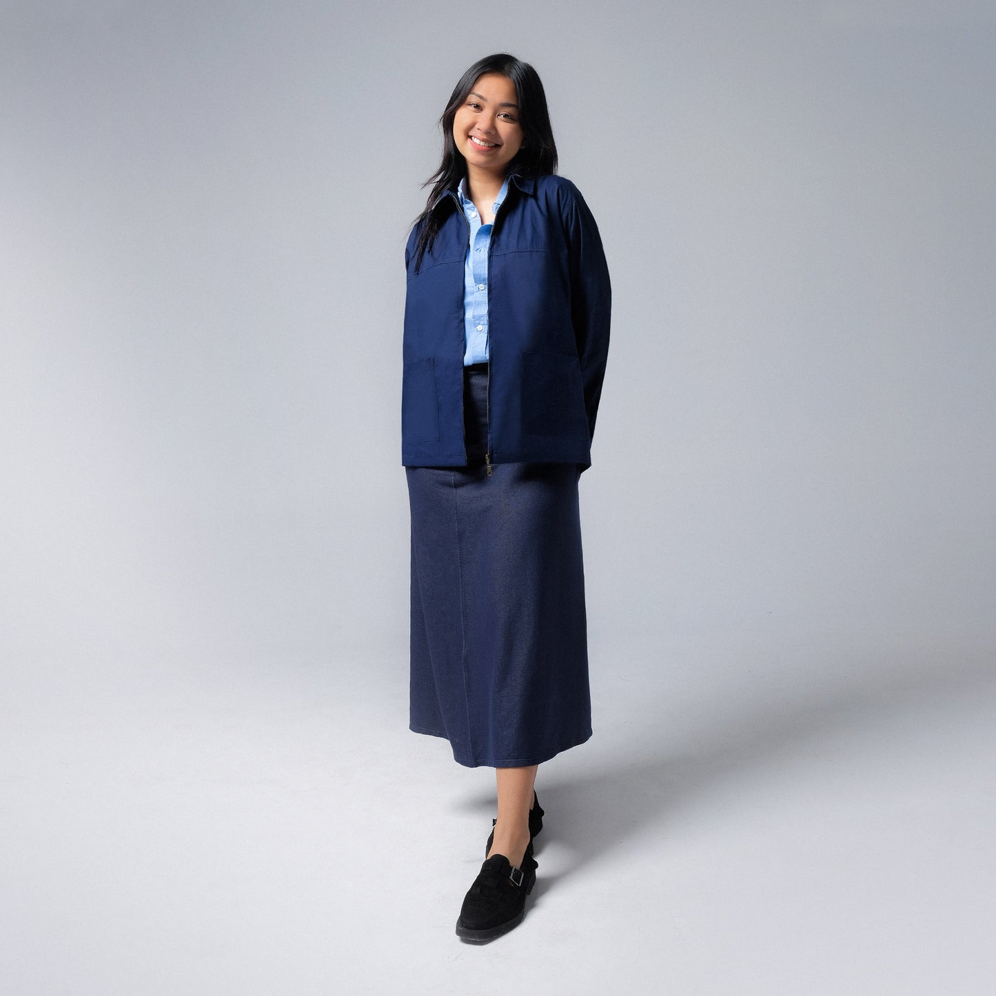 ORCA Outer Ritsleting Simplistic Zipper Jacket, Navy