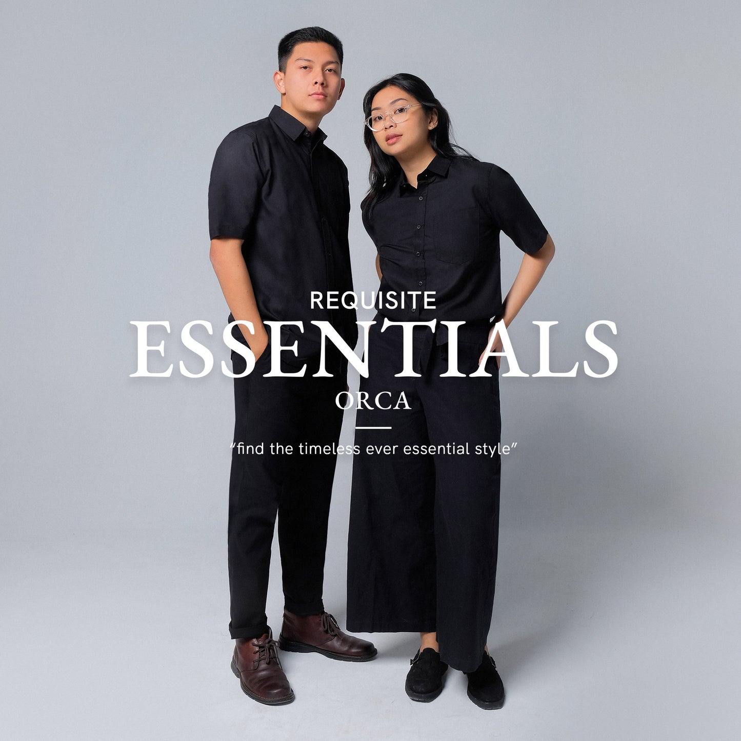 ORCA Kemeja Pendek Nifty Short Shirt Sleeved, Black
