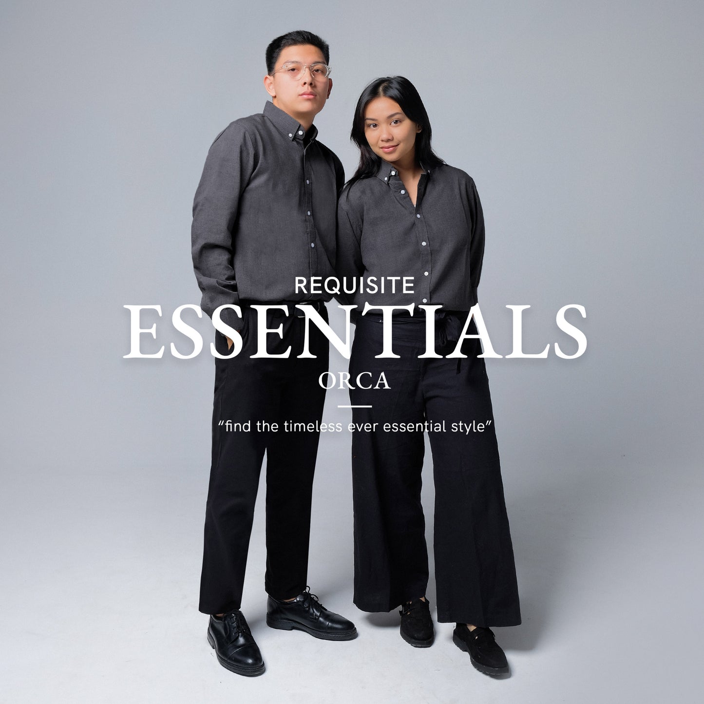 ORCA Kemeja Lengan Panjang Nova Basic Shirt, Misty Black