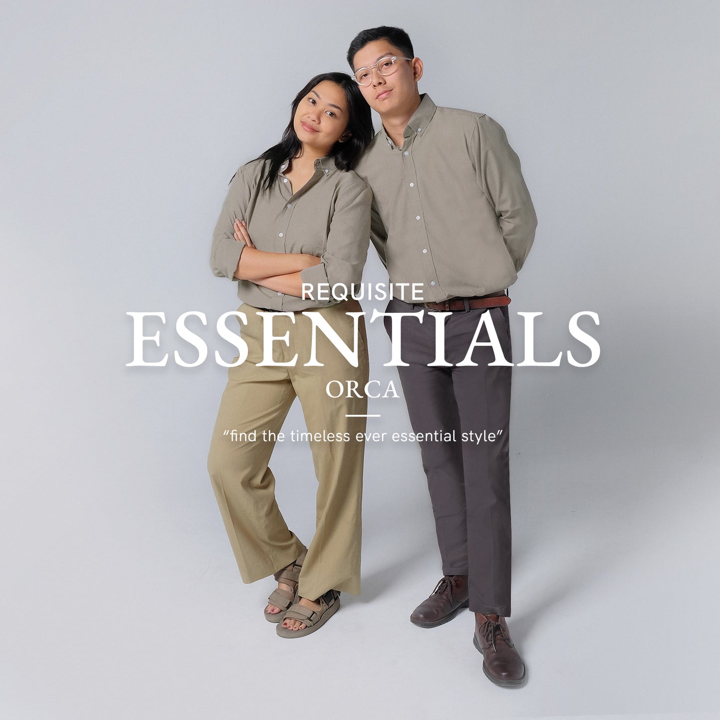 ORCA Kemeja Lengan Panjang Nova Basic Shirt, Olive Brown