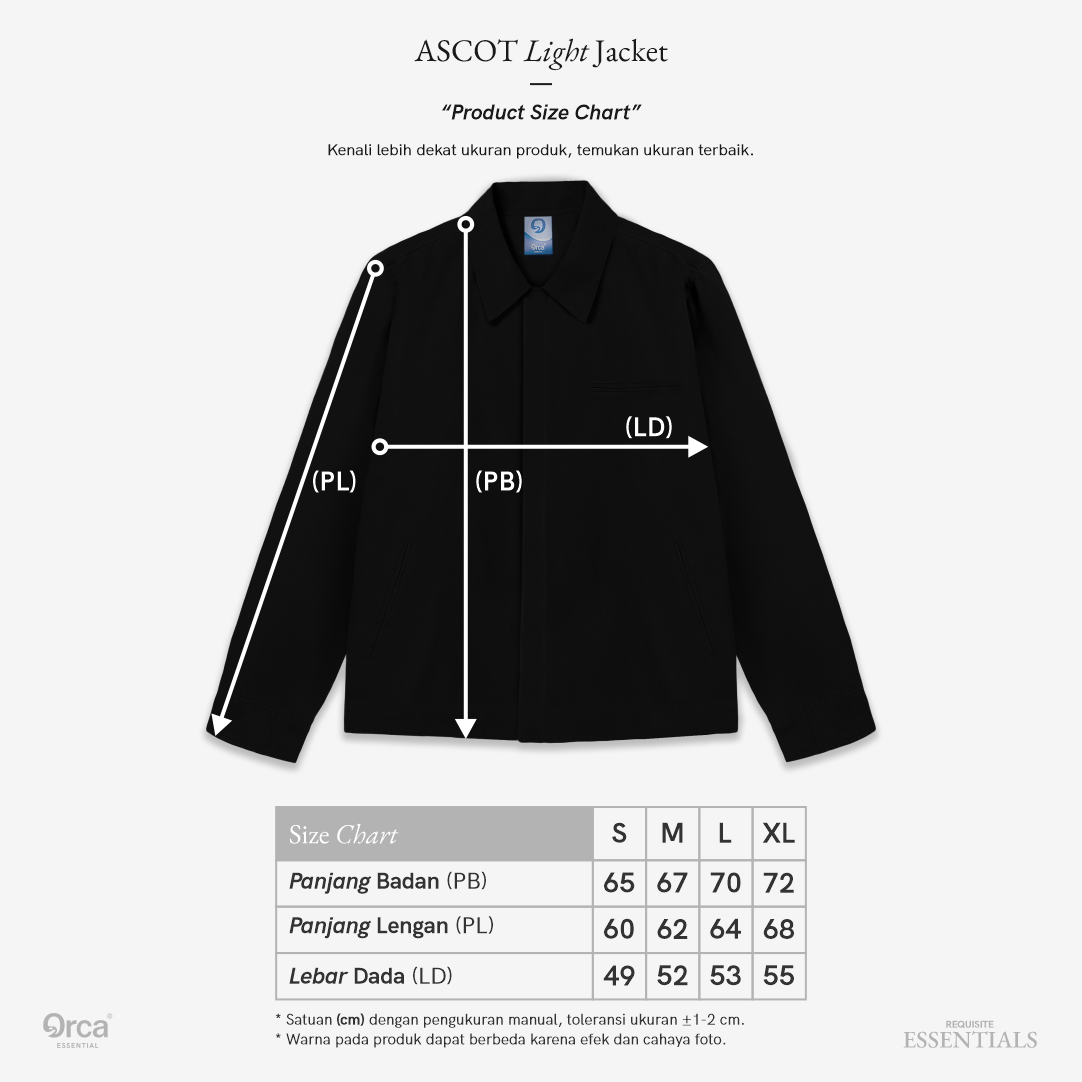 ORCA Jaket Kancing Ascot Light Jacket, Black