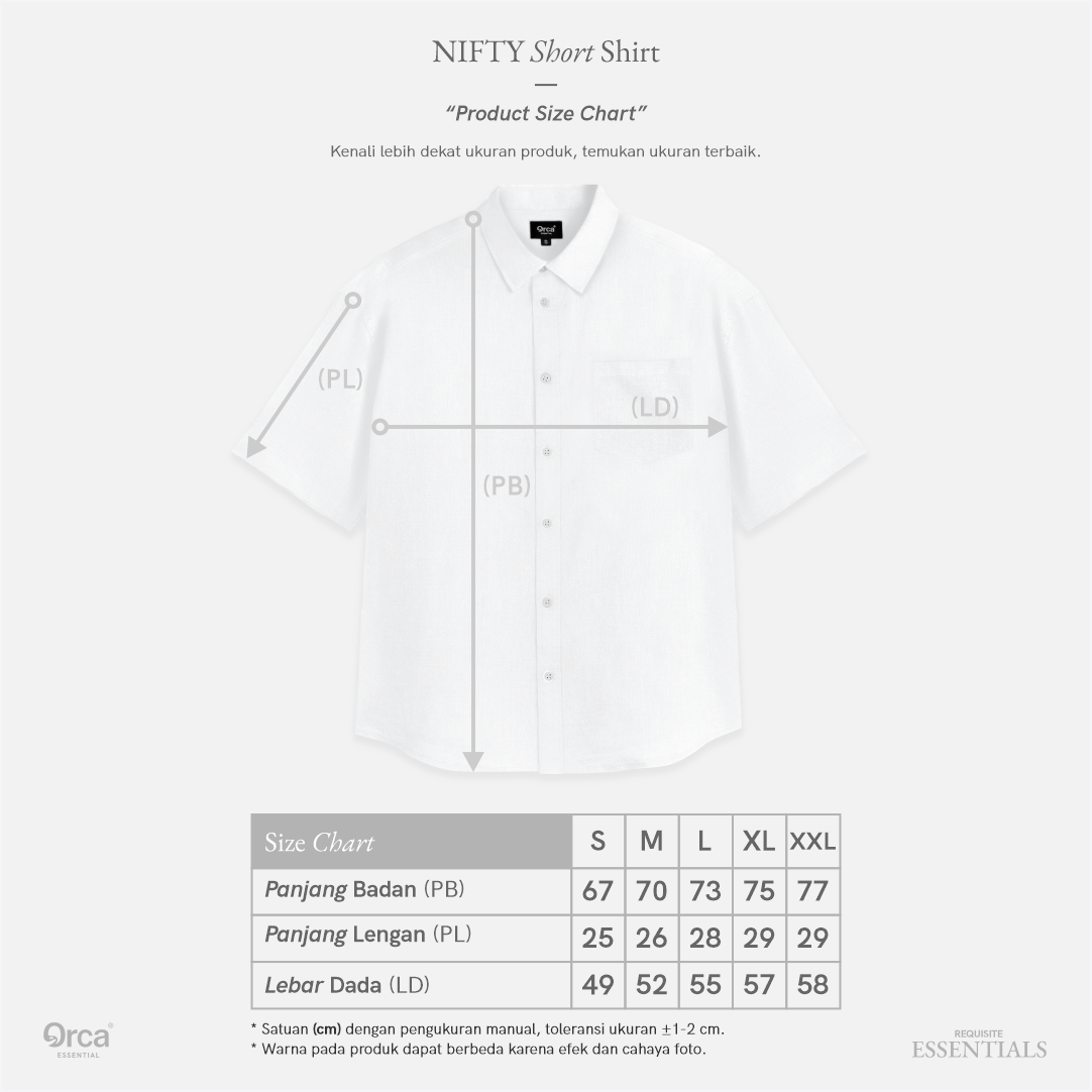 ORCA Kemeja Pendek Nifty Short Shirt Sleeved, White