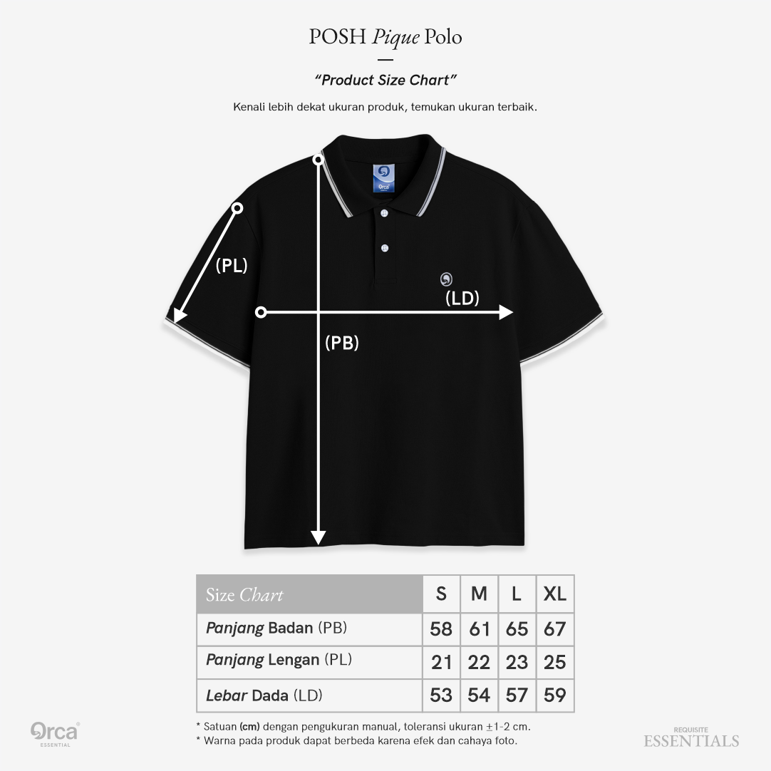 ORCA Semi Kemeja Posh Pique Polo, Black