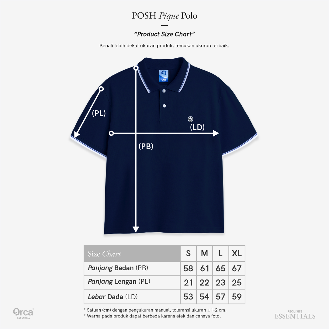 ORCA Semi Kemeja Posh Pique Polo, Navy