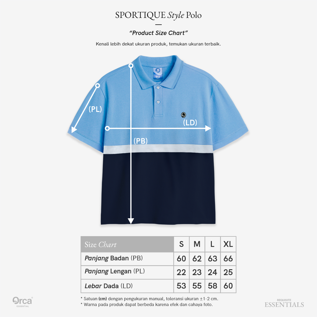 ORCA Semi Kemeja Sportique Style Polo, Blue