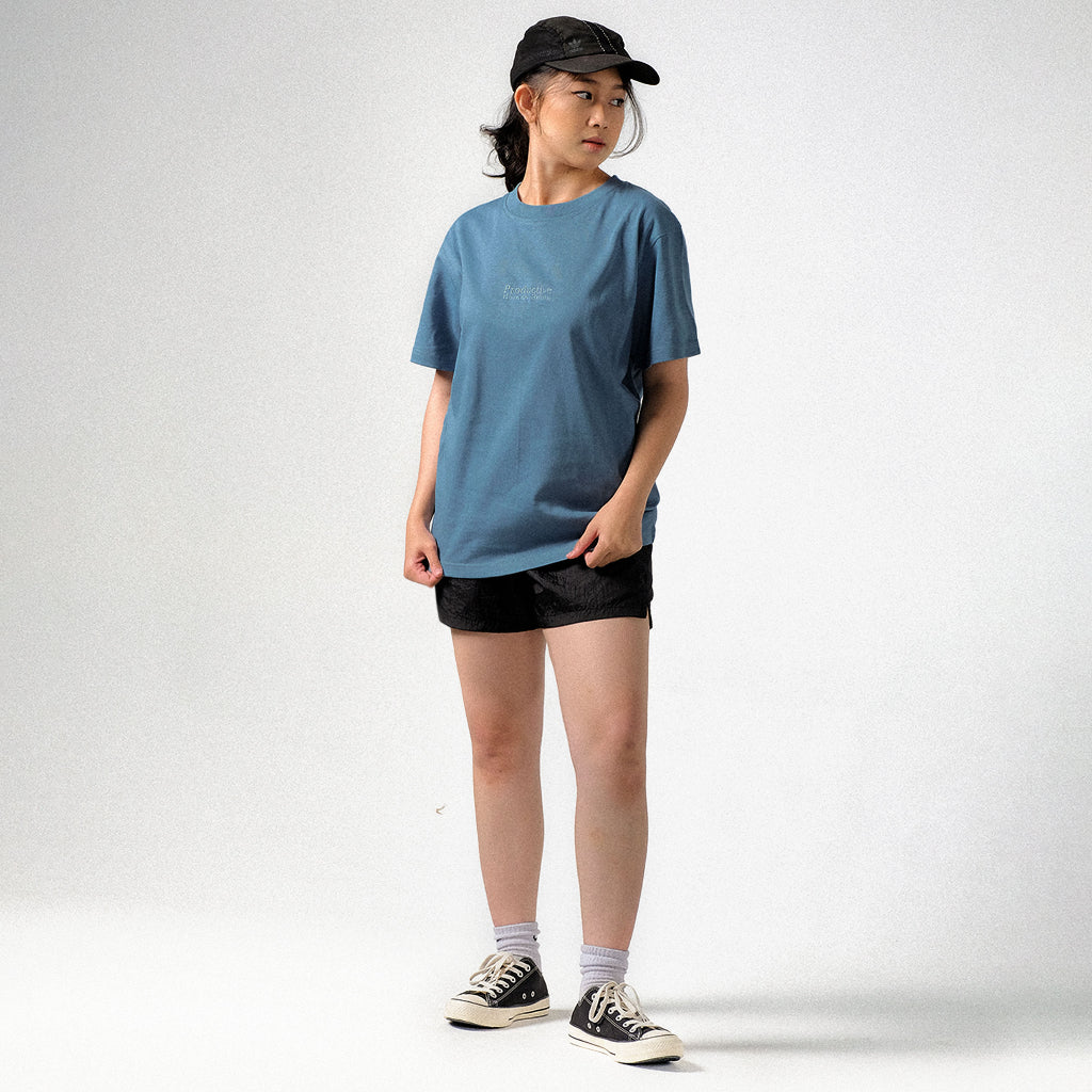 Oversized Short Tees Bluestone