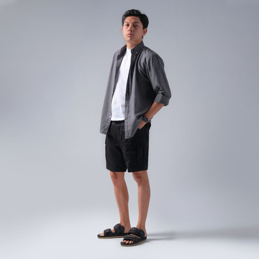 Serenum Regular Short Cargo Pants, Black