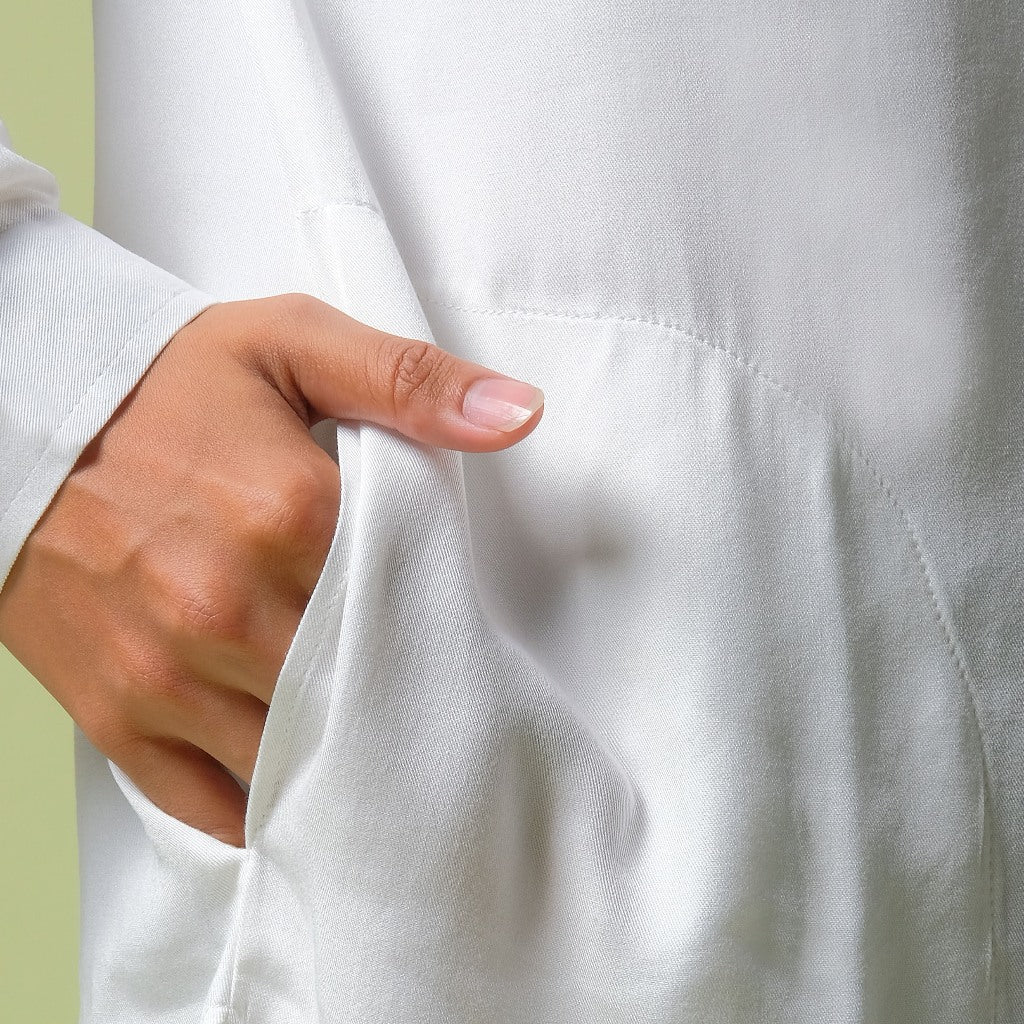Orca Kemeja Panjang Jabir Quarter Shirt White