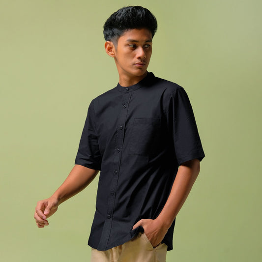 ORCA Kemeja Pendek Shams Short Shirt, Black