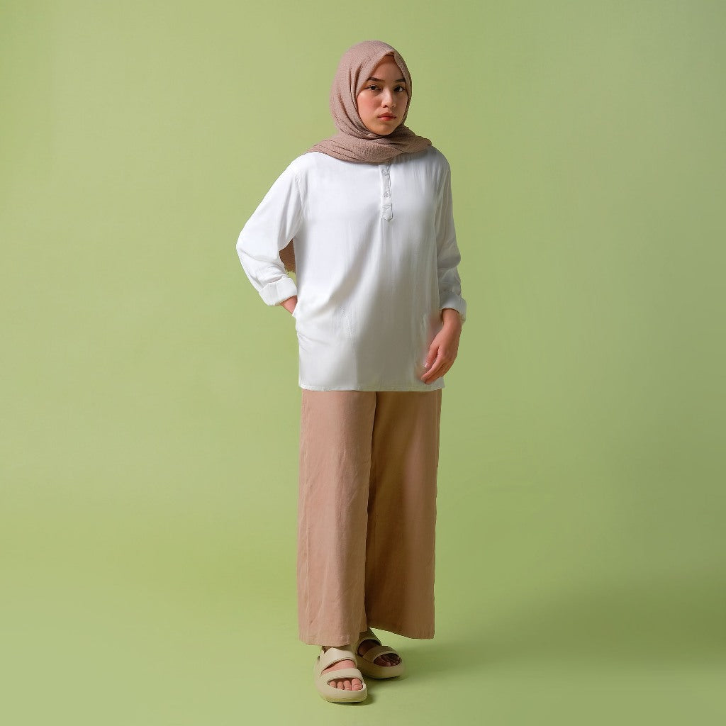 Orca Kemeja Panjang Jabir Quarter Shirt White