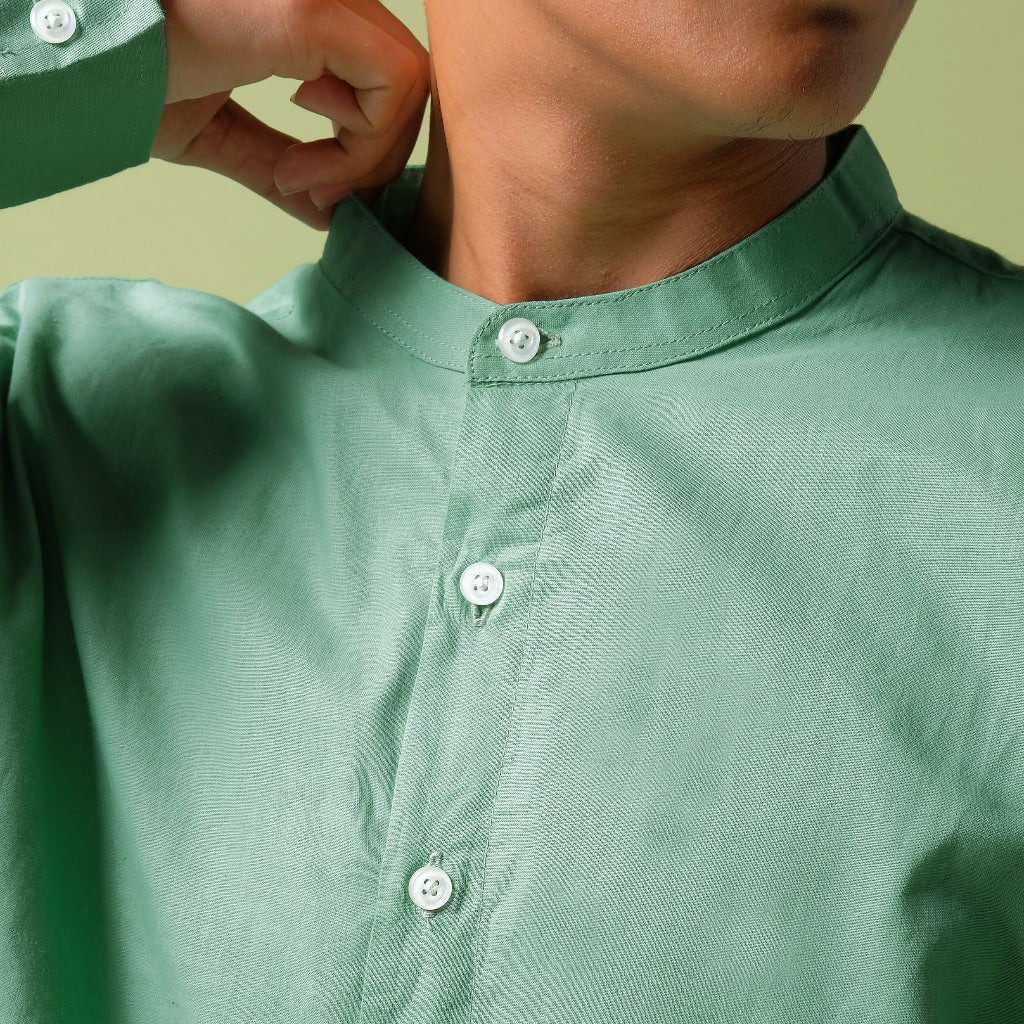 ORCA Kemeja Panjang Qaasim Pocket Shirt, Green