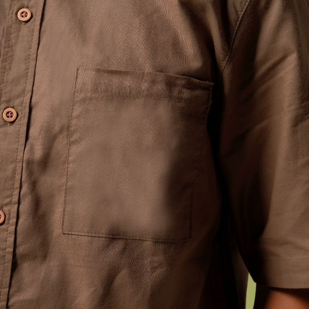 ORCA Kemeja Pendek Shams Short Shirt, Brown