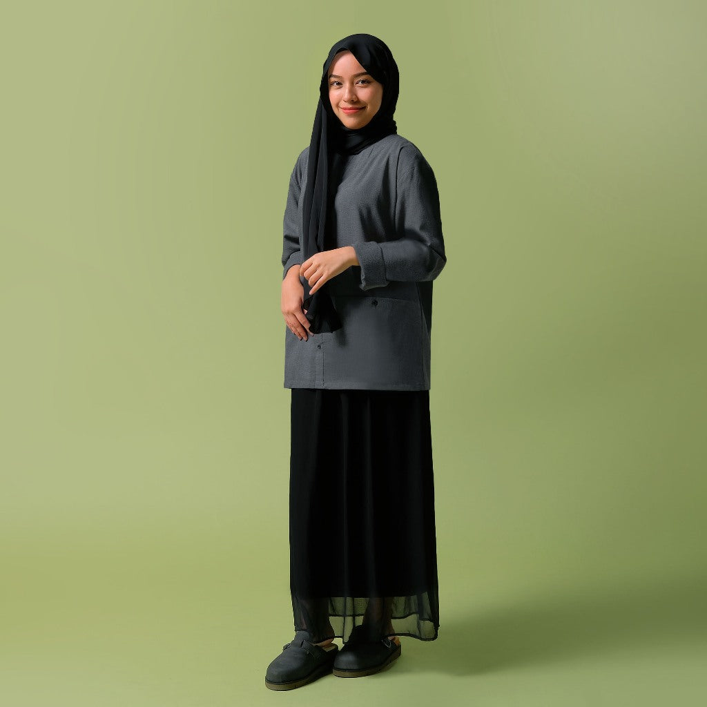 ORCA Kemeja Panjang Talha Versatile Shirt, Grey