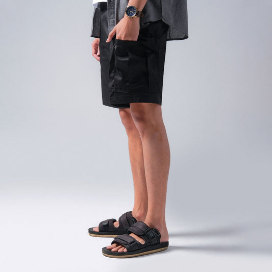 Serenum Regular Short Cargo Pants, Black