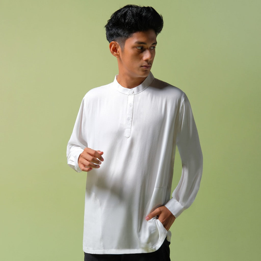 Orca Kemeja Panjang Jabir Quarter Shirt White