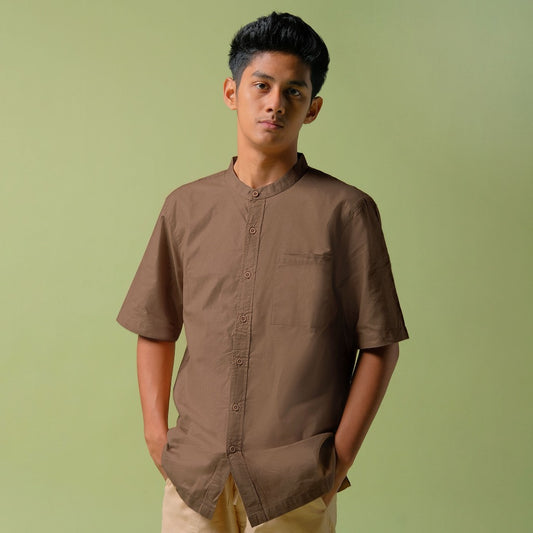 ORCA Kemeja Pendek Shams Short Shirt, Brown