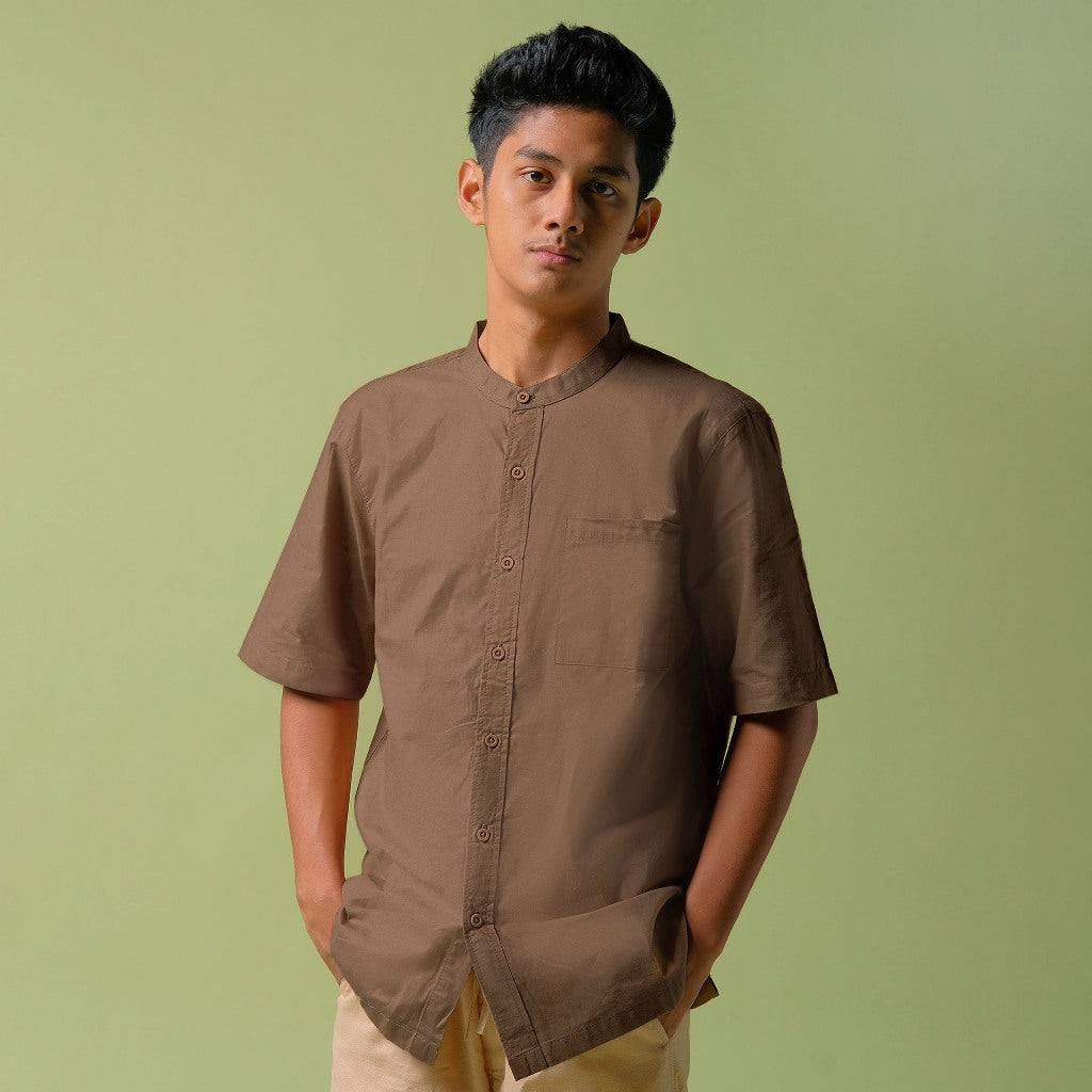 ORCA Kemeja Pendek Shams Short Shirt, Brown