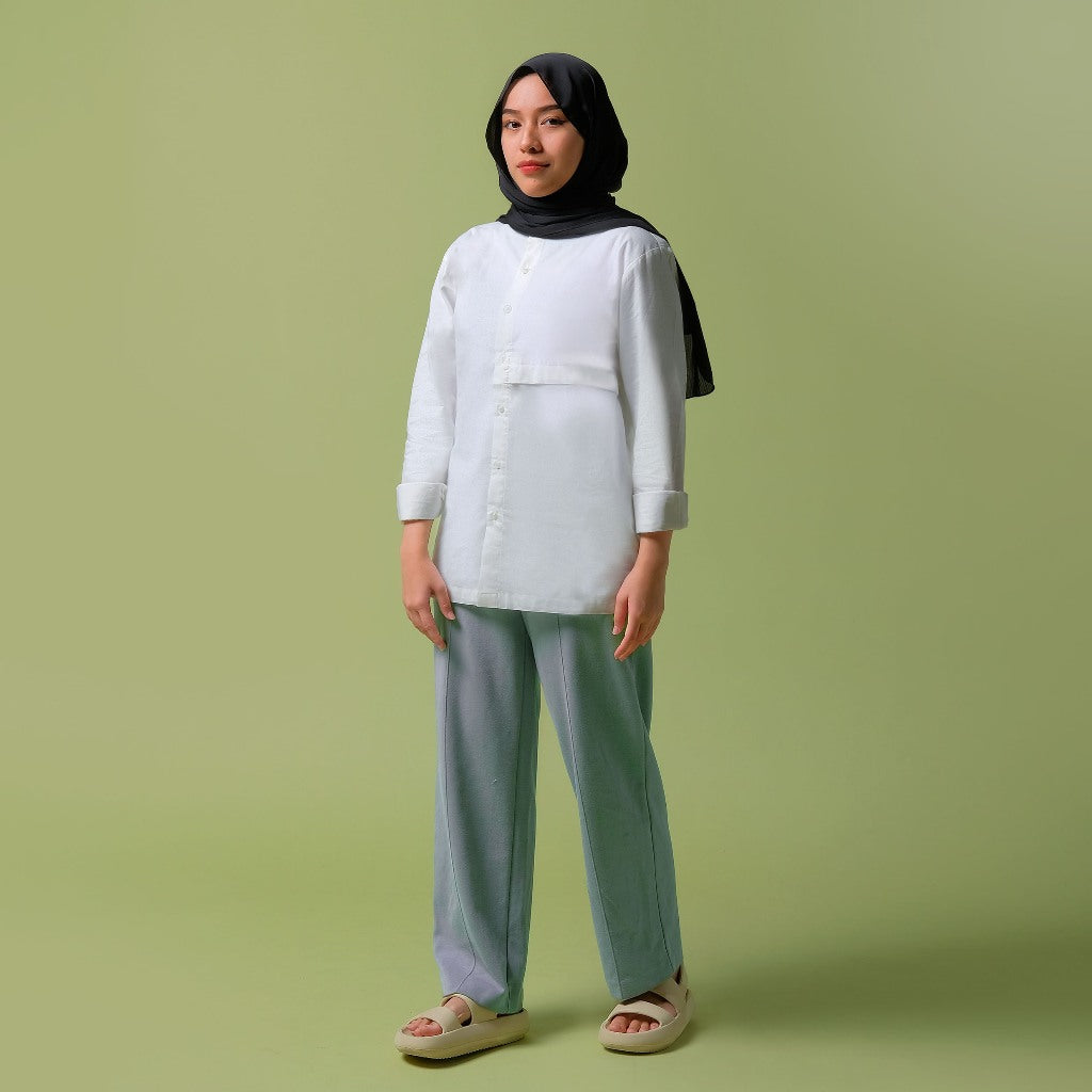 ORCA Kemeja Panjang Qaasim Pocket Shirt, White