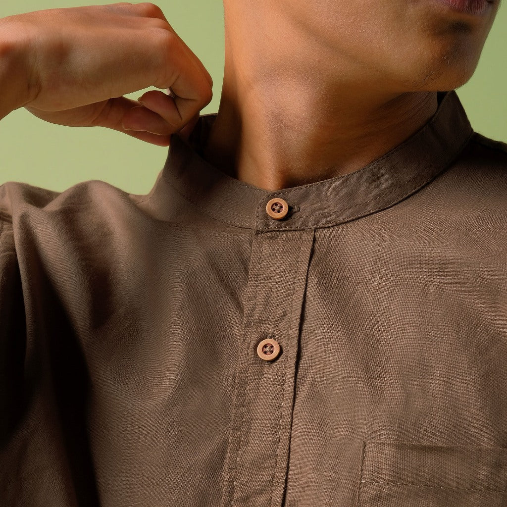 ORCA Kemeja Pendek Shams Short Shirt, Brown